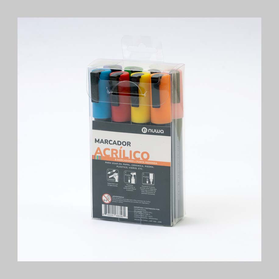MARCADOR ACRILICO X 8                   